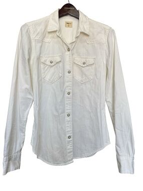 GAP White Western Snap-Front Shirt